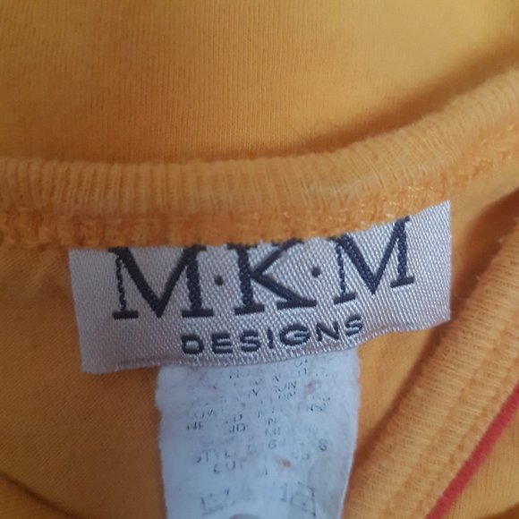 MKM Designs V-Neck Yellow Floral Print Tank, M - Picture 5 of 6